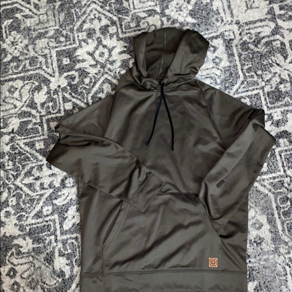 Olive nylon hoodie